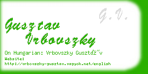 gusztav vrbovszky business card